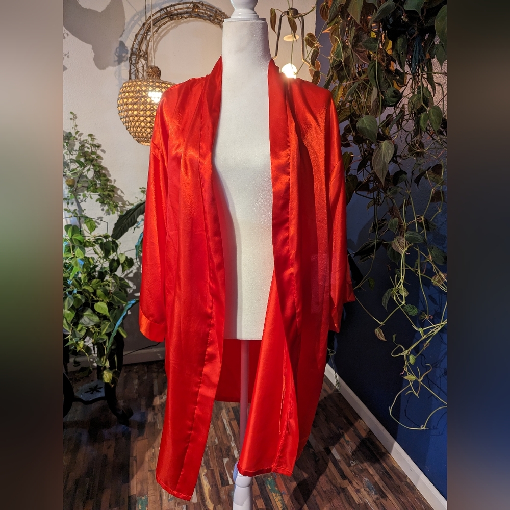 Red Satin Lingerie Robe